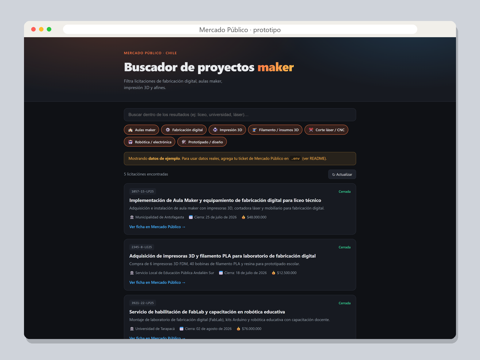 Buscador Mercado Público