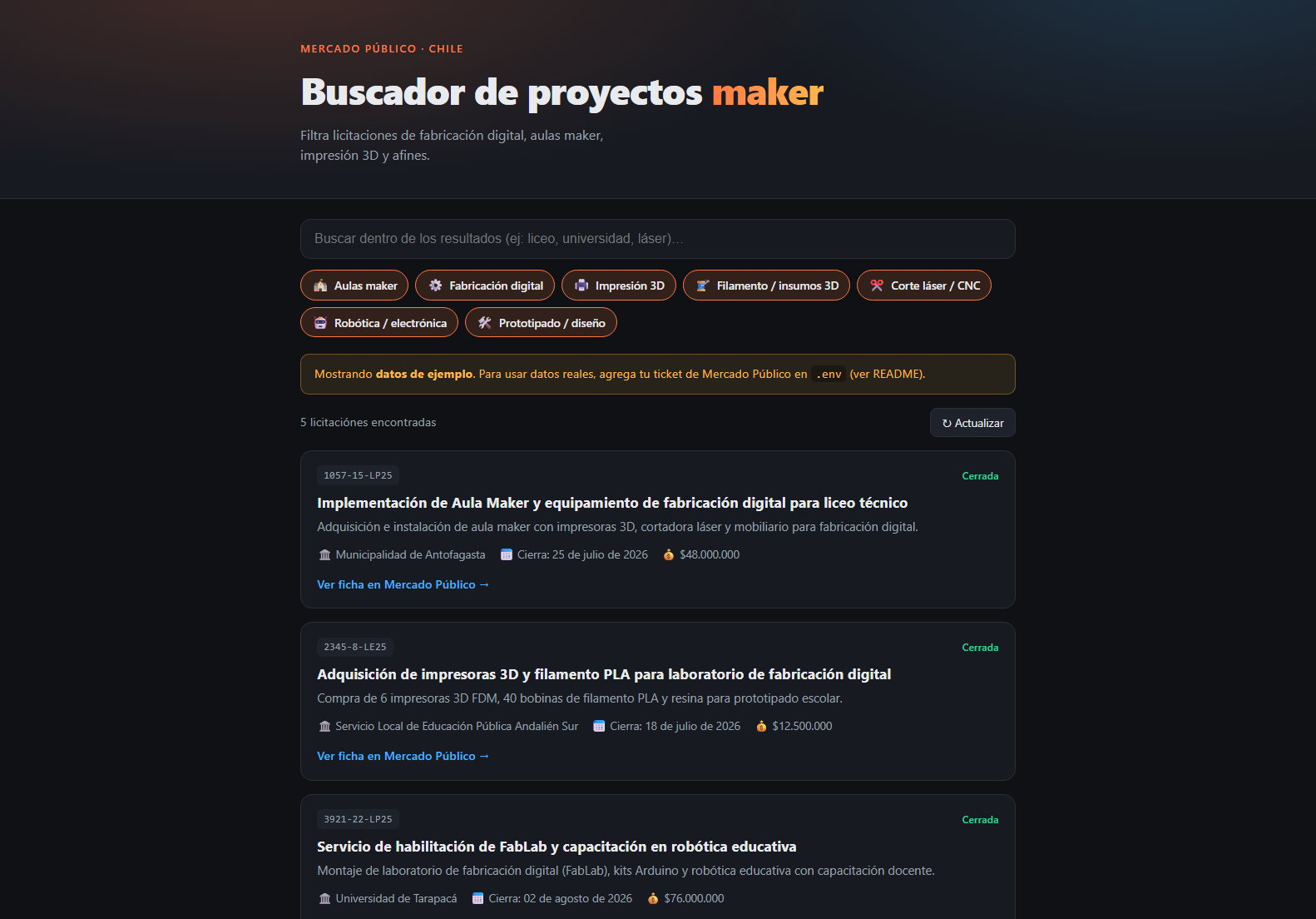 Buscador Mercado Público