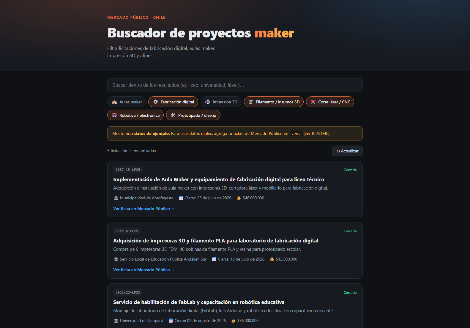Buscador Mercado Público