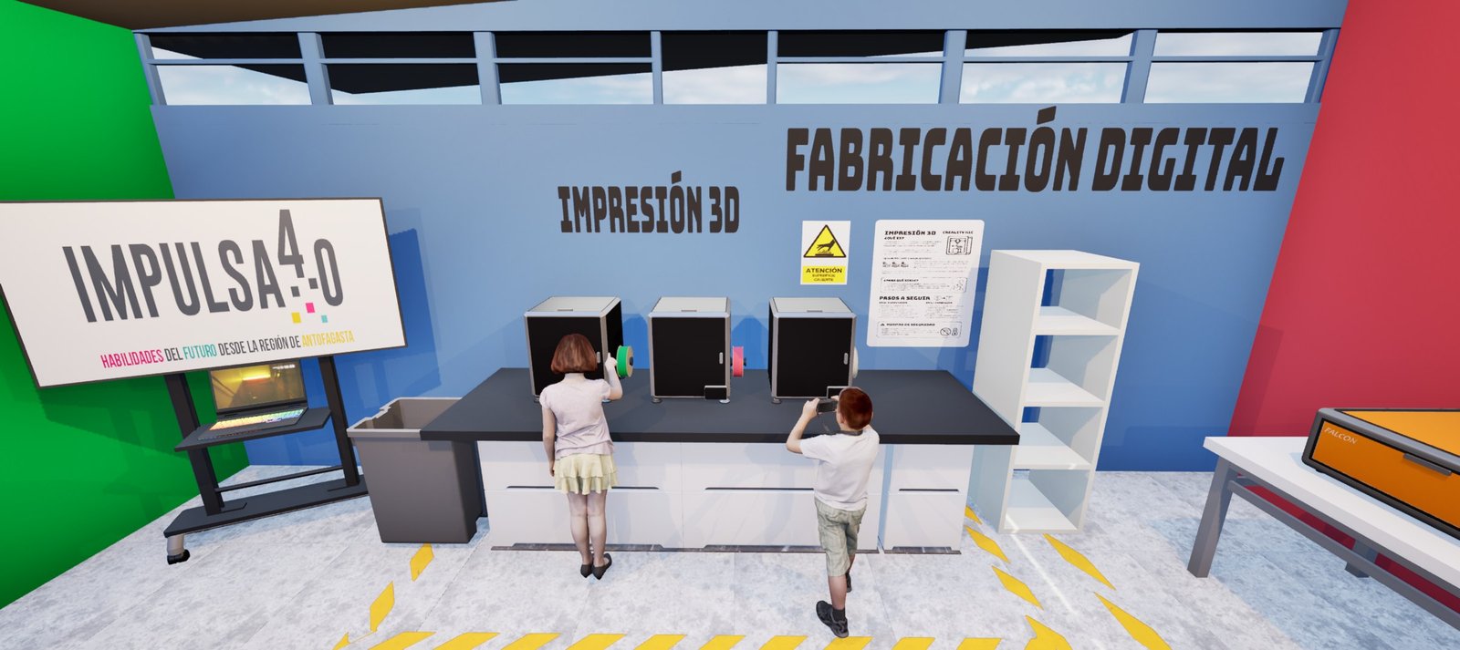 El muro de impresión 3D y fabricación digital.