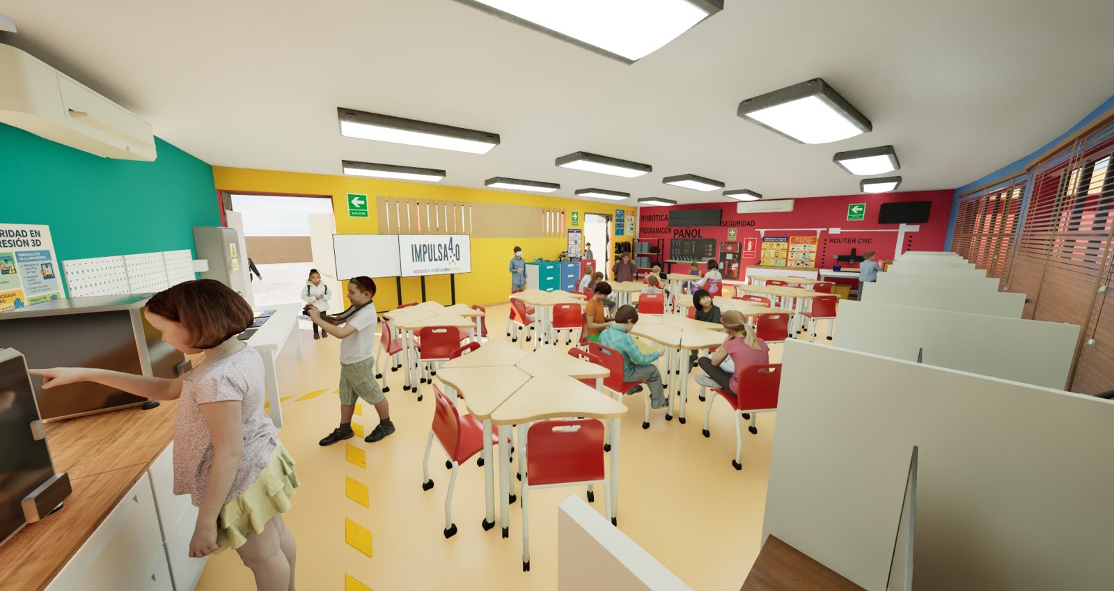 The classroom, modeled in Unreal Engine before it was built.