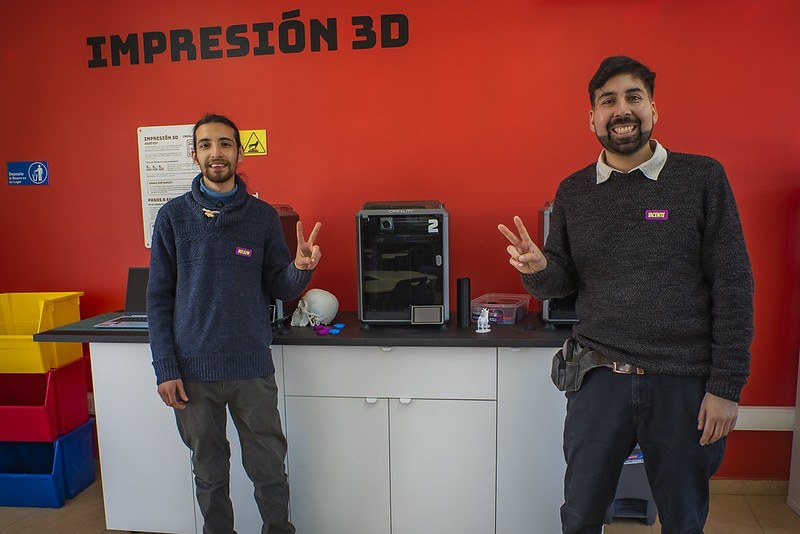 La zona de impresión 3D, el día de la inauguración.