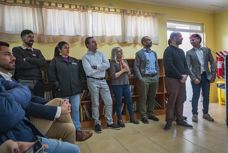 En el aula, durante la inauguración.