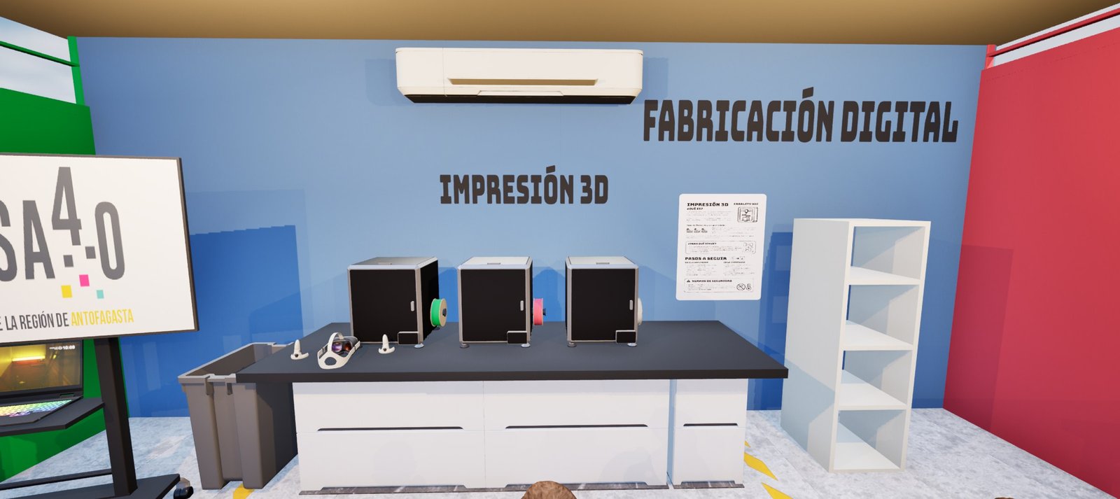 El muro de impresión 3D y fabricación digital.