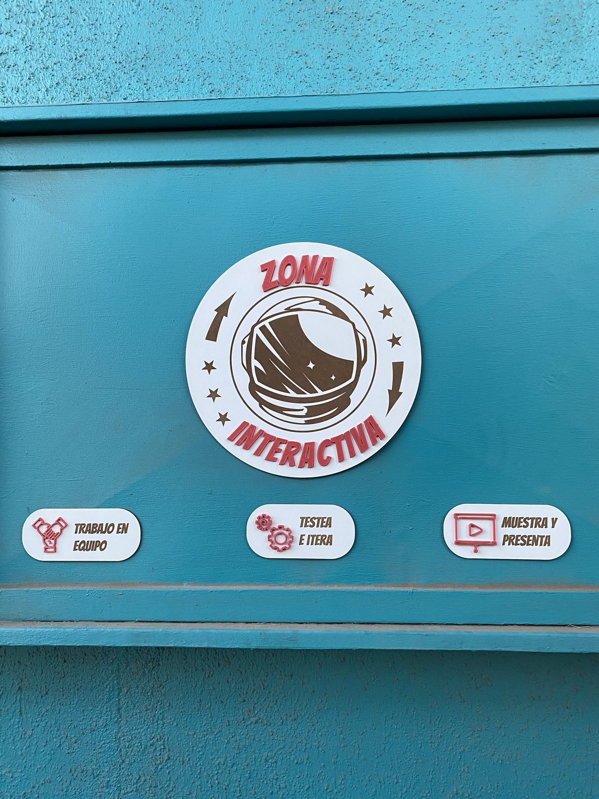 Señalética de la zona interactiva.