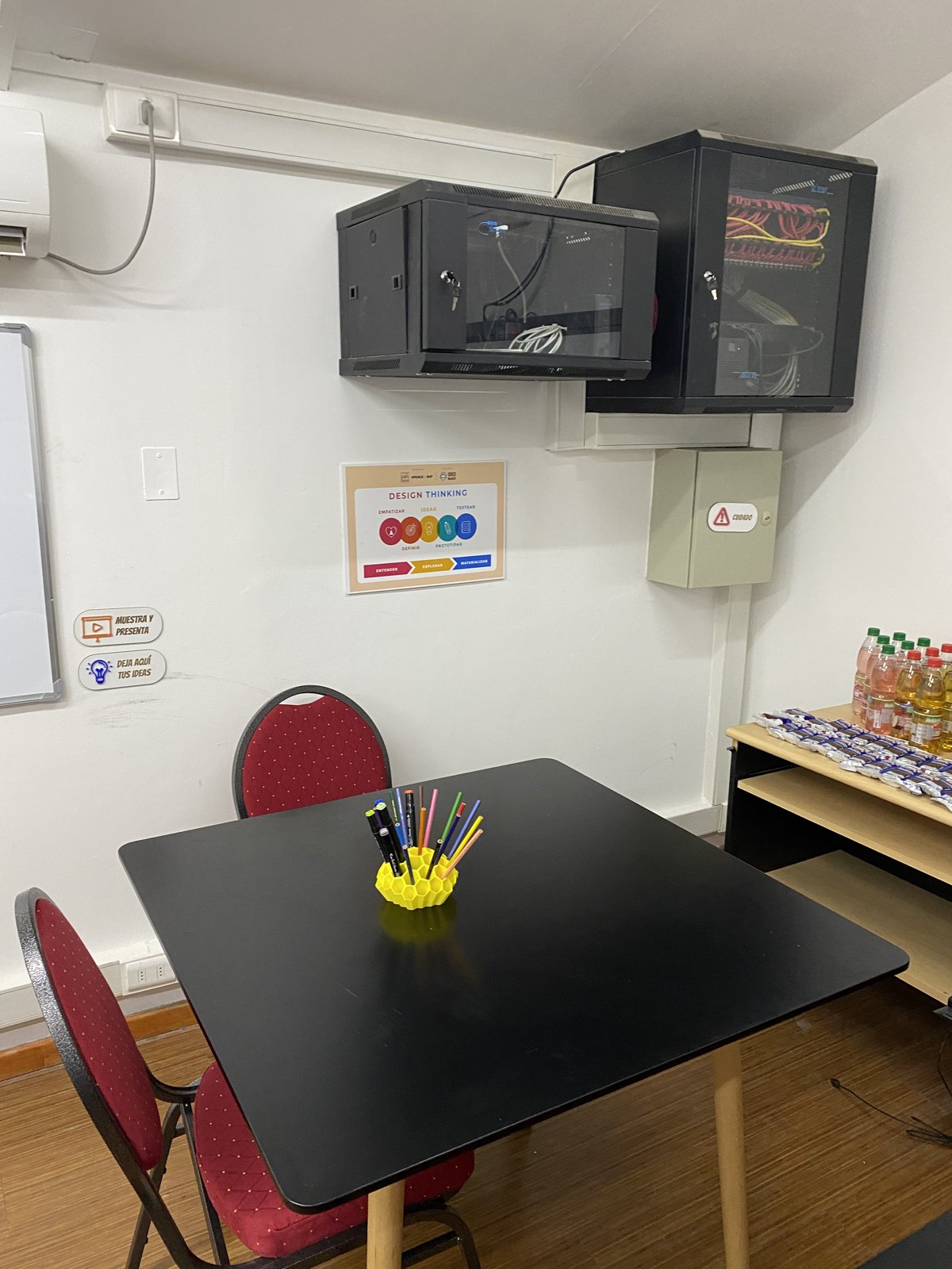 La mesa de trabajo.
